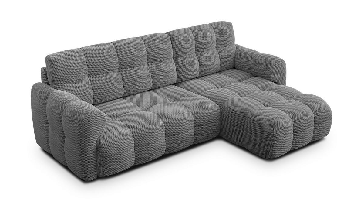 ECKSOFA MELLOW 3-Sitzer, grau - Schwarz/Grau, Holz/Textil (232/156cm) - Courtois Laville