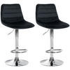 BARHOCKER 2er Set Samt schwarz - Chromfarben/Schwarz, Textil/Metall (45/89/46cm) - CLP