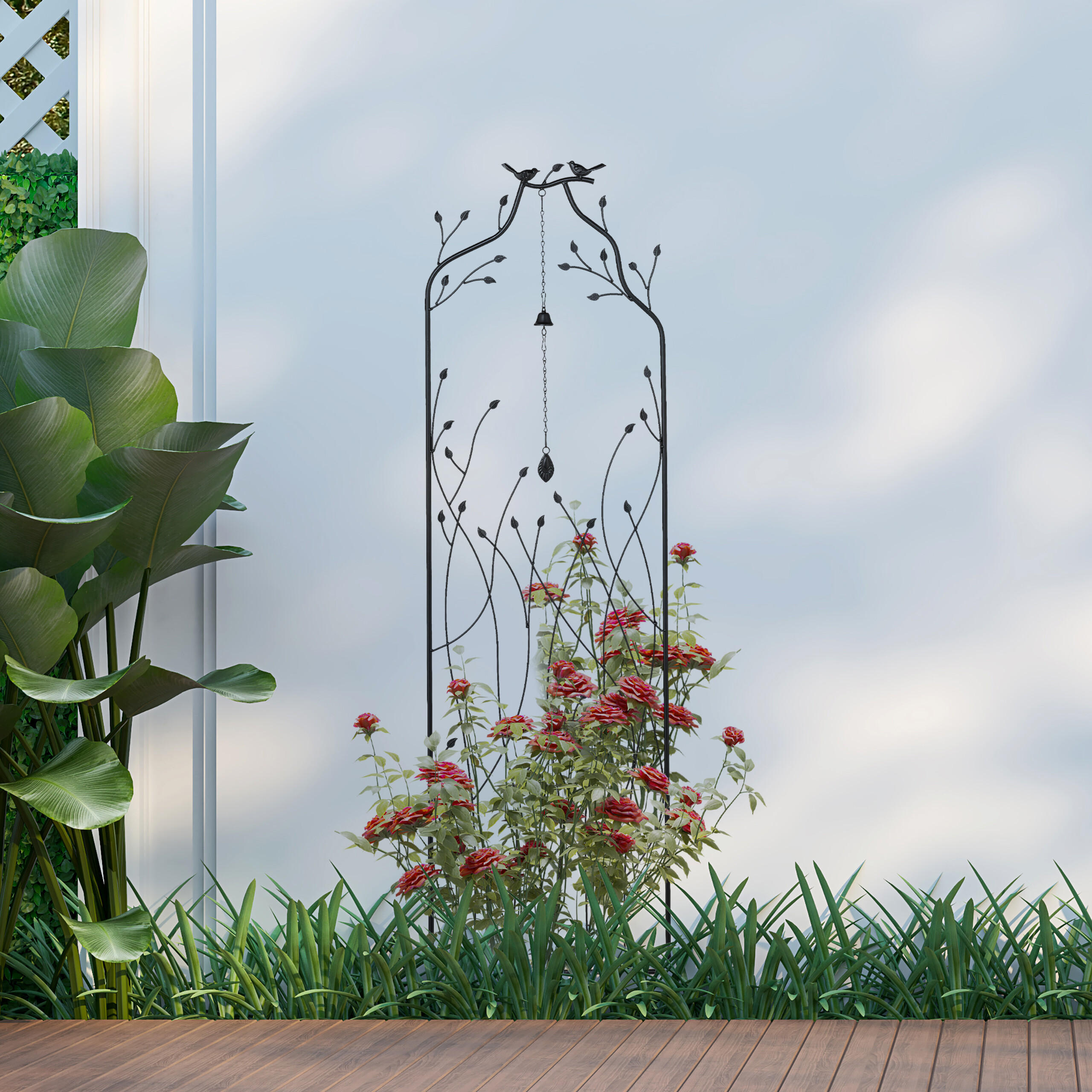 2XRANKGITTER - Schwarz, Metall (45/170/4cm) - Relaxdays