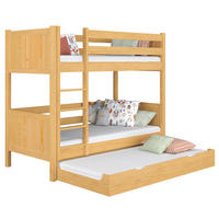 ETAGENBETT N02 mit Matratzenschublade Naturkiefer 90/190 - Hellbraun/Braun, Naturmaterialien/Holz (90/190cm) - N-Wood