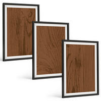 BILDER SET 3er Set - 40x60 cm Schwarzer Rahmen - Holzstruktur, Rinde, Minimalismus - Schwarz, Kunststoff (40/60cm) - TULUP