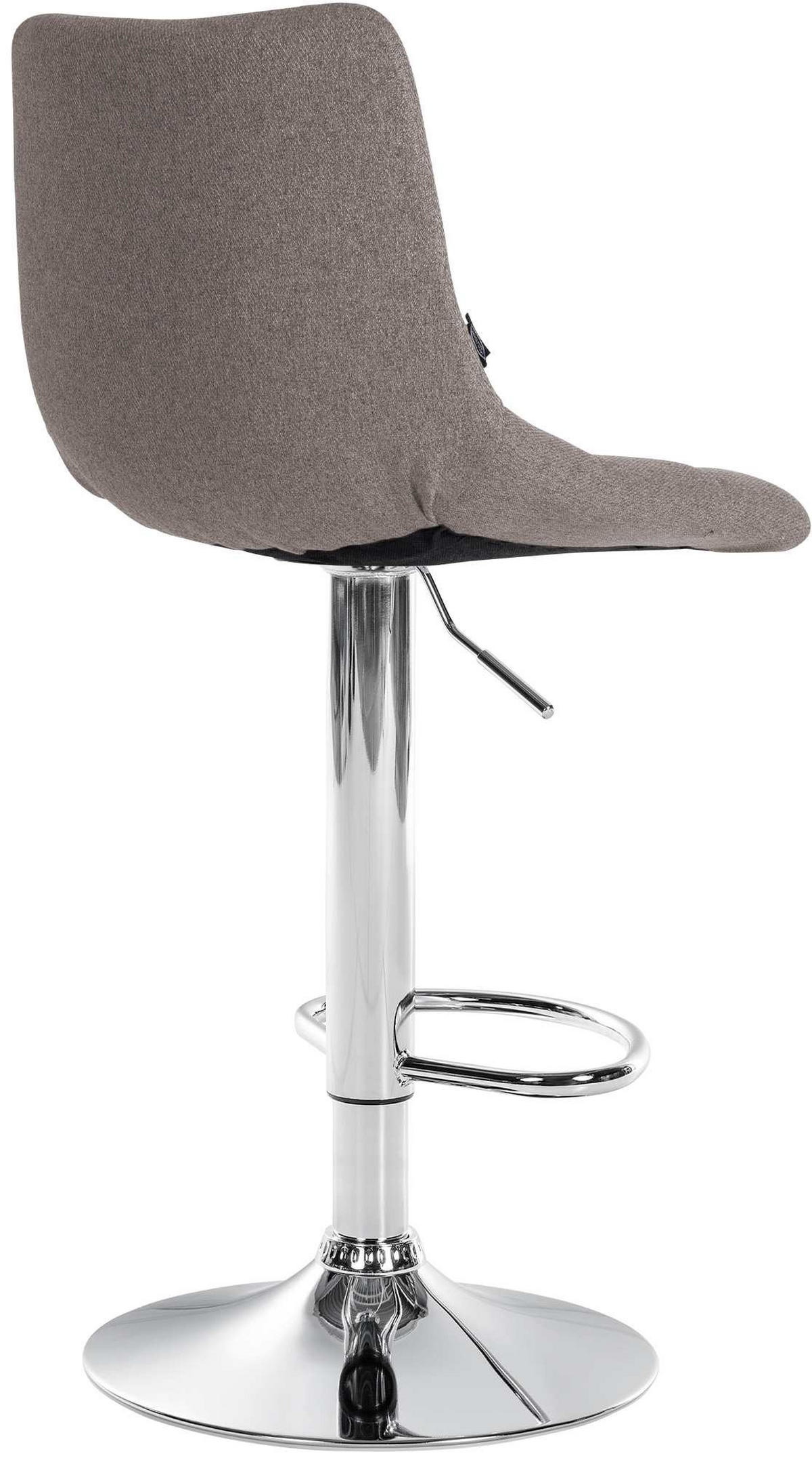 BARHOCKER 2er Set Stoff grau - Chromfarben/Grau, Textil/Metall (43/87/46.5cm) - CLP