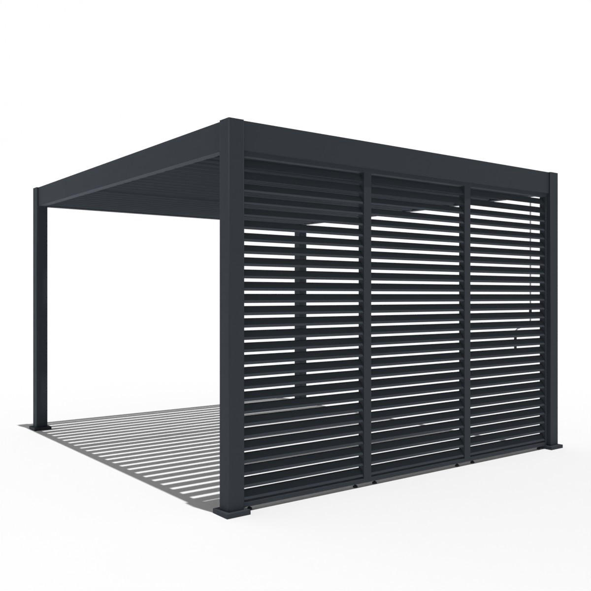 SEITENWAND Lamellenwand für Pergola 93cm anthrazit drehbare Lamellen - Anthrazit, Metall (93/235/6cm) - WEIDE