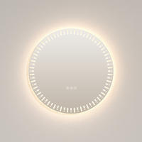BADSPIEGEL Runder mit Beleuchtung mit Muster ф60 cm - Weiß, Glas (60/2.9/60cm) - EMKE