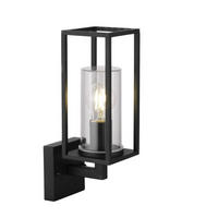 AUSSENWANDLEUCHTEE Schwarz E27 Klarer Diffusor IP54 - Schwarz, Metall (11/34/15.5cm) - CGC Europe