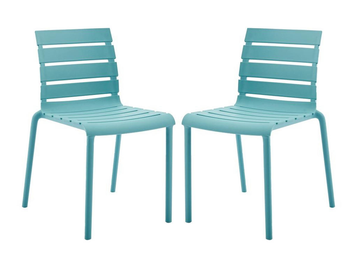GARTENSTUHL stapelbar 2er-Set - Polypropylen - Himmelblau - PANDJI von MYLIA - Hellblau, Kunststoff (54/79/49.5cm) - Vente-Unique