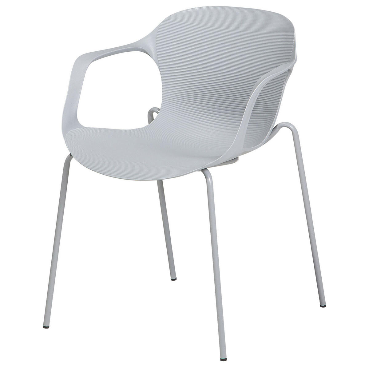 ESSZIMMERSTUHL 2er-Set Kunststoff Grau Elbert - Grau, Kunststoff/Metall (56/75/56cm) - Beliani