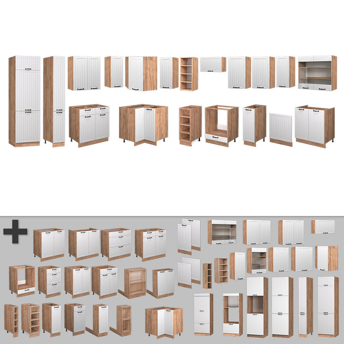 Honigeiche/Weiß, Holzwerkstoff (347/81.6/60cm) - Vicco