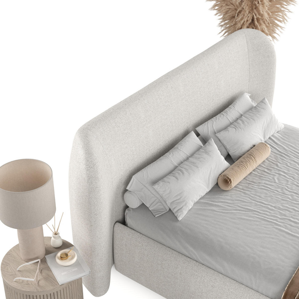 POLSTERBETT Bellano mit Stauraum 200/200 cm Hellbeige im Riva Stoff - Beige/Schwarz, Holz/Holzwerkstoff (200/200cm) - AltaBeds