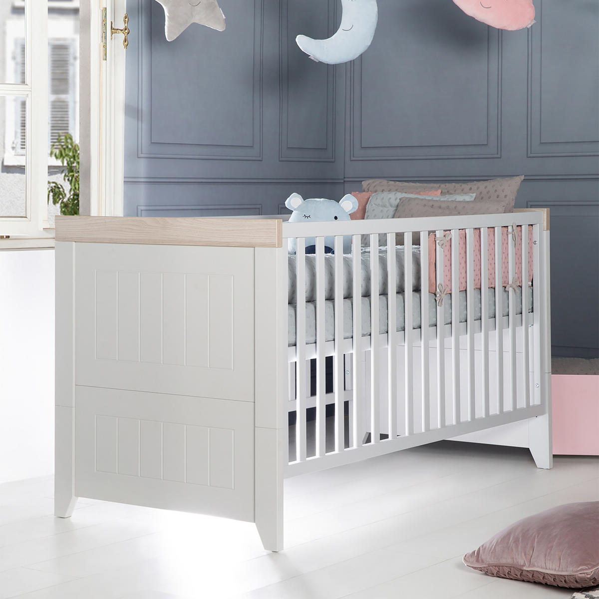 BABYBETT Helene 70 x 140 cm - Hellgrau, Holzwerkstoff (70/140cm) - Roba