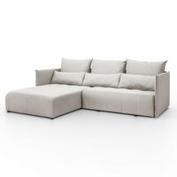 ECKSOFA L-Form Hannover stoff Castel Ecru Rechts - Ecru, Holz (246/188cm) - Kaiser Möbel