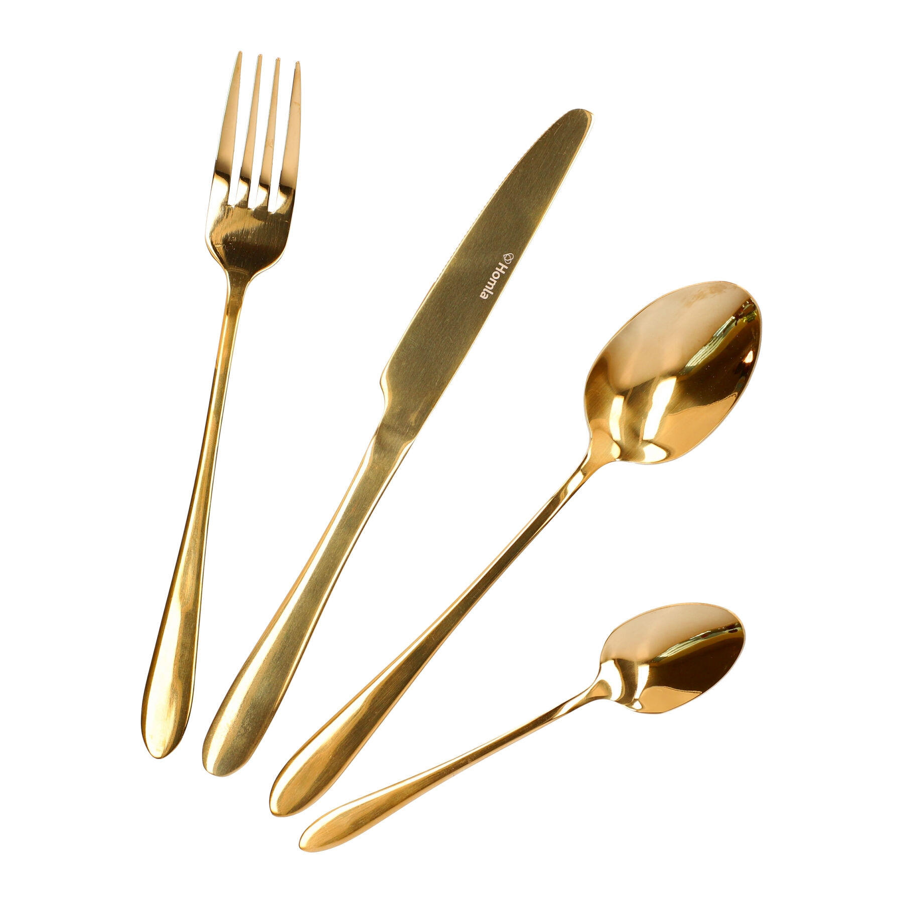 BESTECKSET Abele Gold 16-teilig - Gelb, Metall - Homla