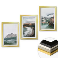 WANDBILDER 3er Set - 20x30 cm Goldrahmen - Holzhaus an Bergstränden - Goldfarben, Kunststoff (20/30cm) - ArtPrintCave