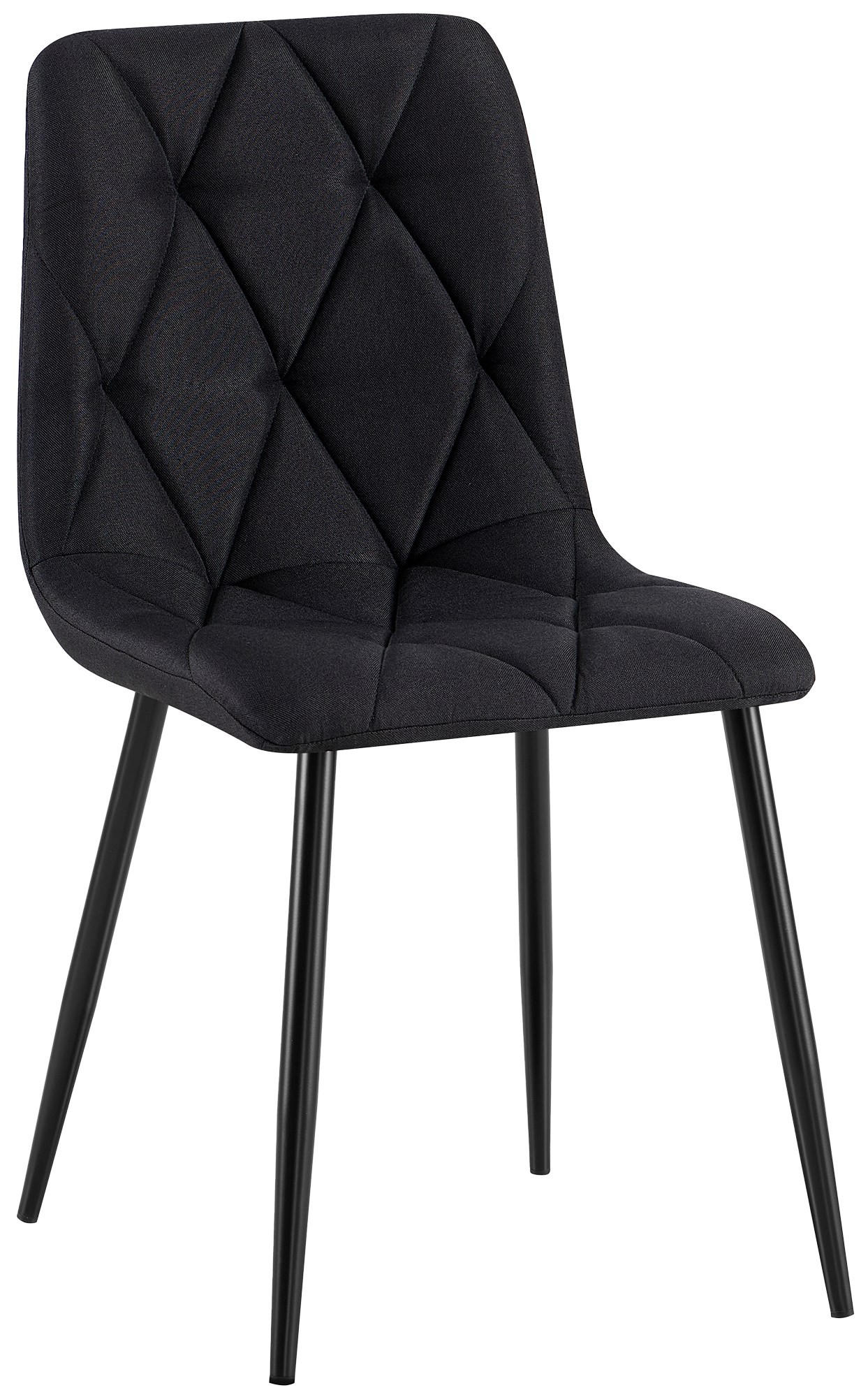 ESSZIMMERSTUHL Stoff Schwarz - Schwarz, Textil/Metall (45/85/55cm) - CLP