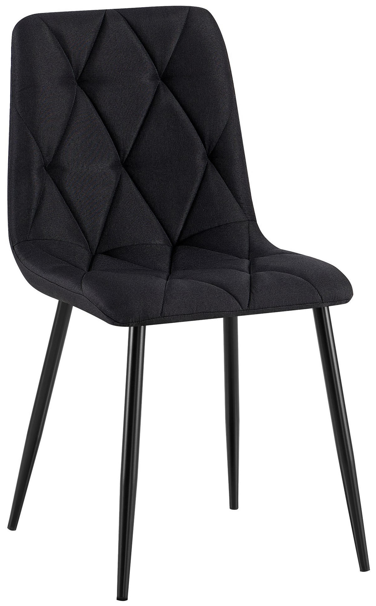 ESSZIMMERSTUHL Stoff Schwarz - Schwarz, Textil/Metall (45/85/55cm) - CLP