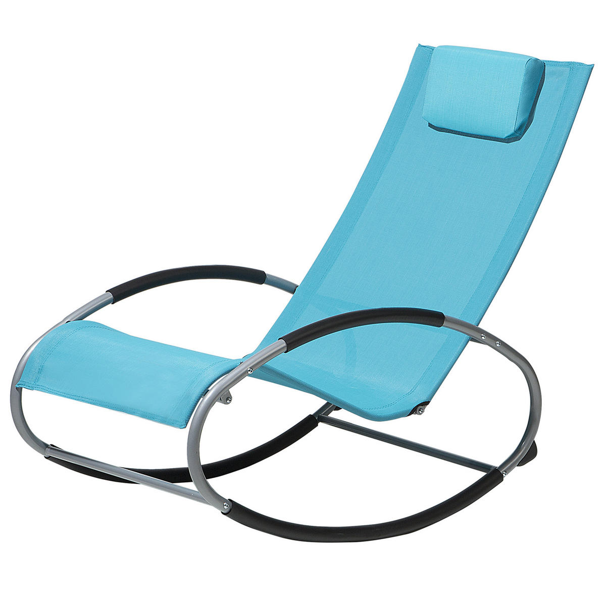 GARTENLIEGE Schaukelfunktion blau Campo - Blau, Metall (62/88/107cm) - Beliani