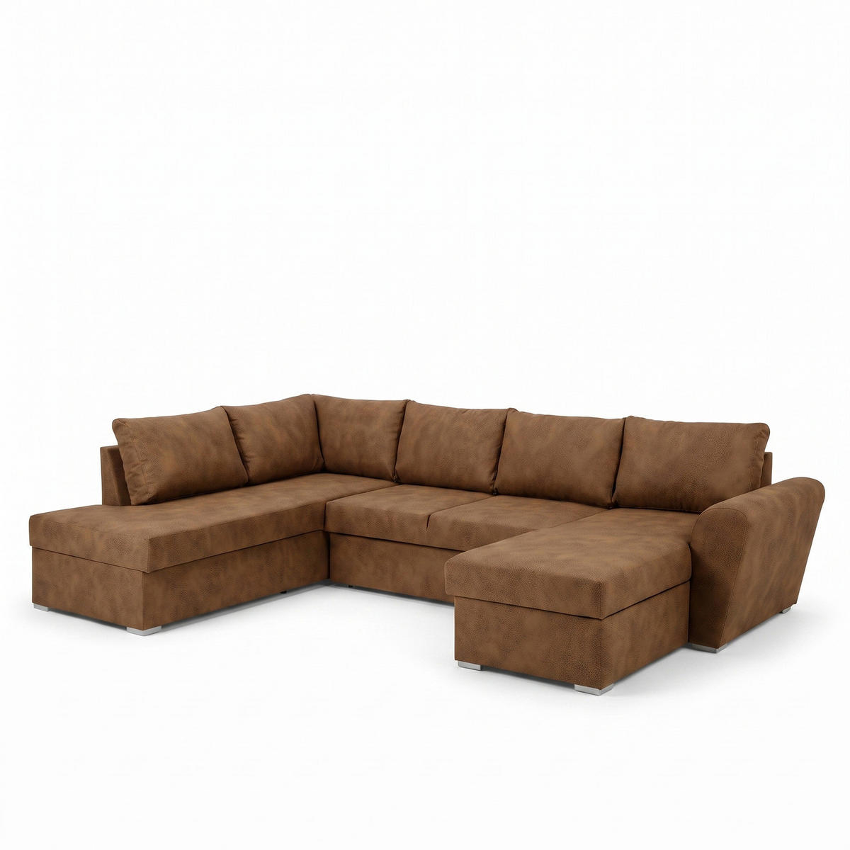ECKSCHLAFSOFA, Stefan, Braun, Kunstleder, rechts, 203 x 160 x 85 cm - Braun, Leder/Textil (203/160cm) - ebuy24