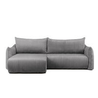 ECKSOFA Mailand Mit Schlaffunktion - Dunkelgrau, Holzwerkstoff/Textil (154/260cm) - Fun Möbel