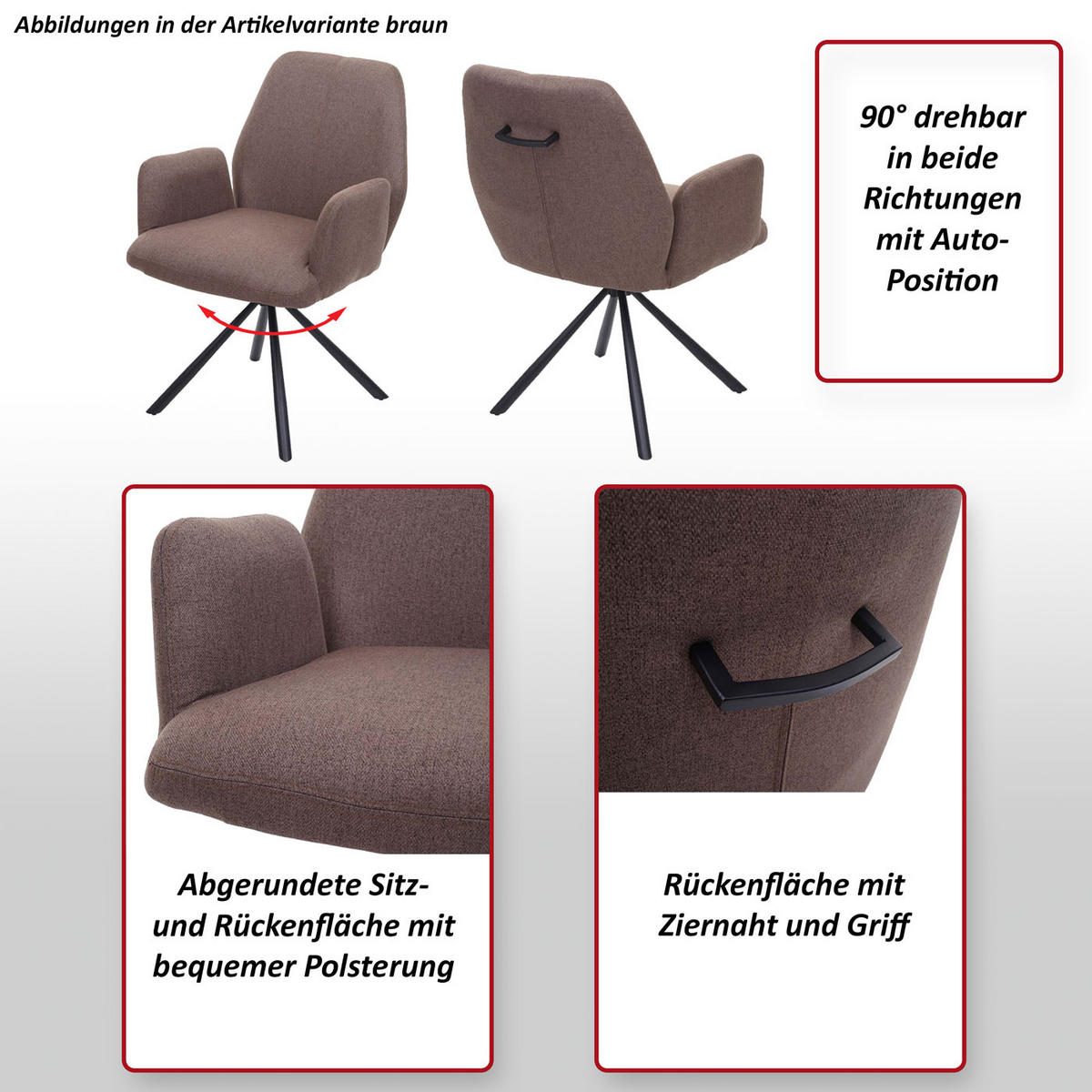ESSZIMMERSTUHL Grau - Grau, Textil (60/86/66cm) - MCW