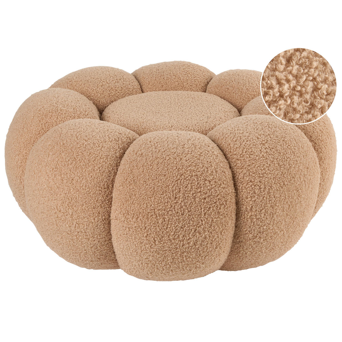 POUF Hellbraun Beaufort - Hellbraun, Textil (60/27/60cm) - Beliani