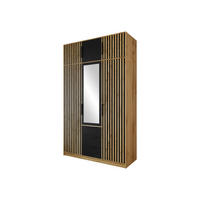 KLEIDERSCHRANK Bali Lux D3 mit Schrankaufsatz - Schwarz/Braun, Holzwerkstoff/Metall (150/245/58cm) - MIRJAN24