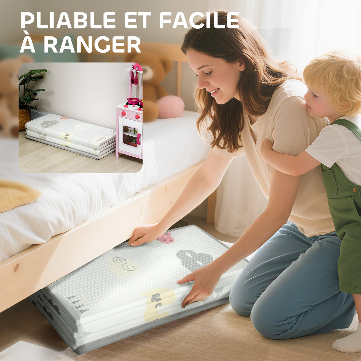SPIELMATTE DE-18922 faltbar, reversibel, 200x180 cm Multicolor - Multicolor, Kunststoff (180/200cm) - ComfortXL