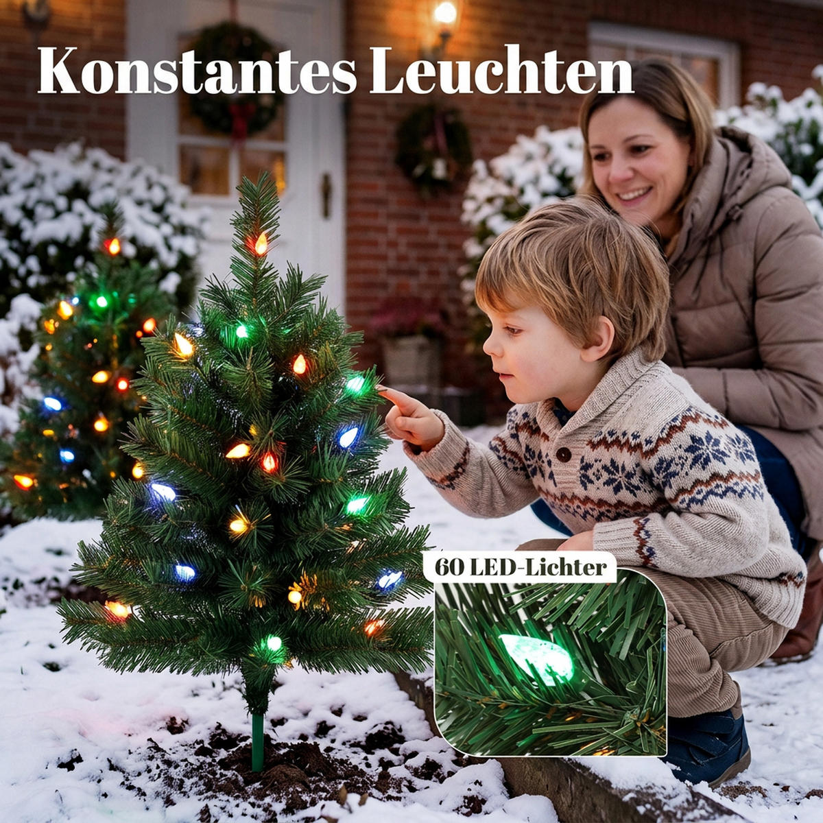 WEIHNACHTSBAUM 2er Set PVC Metall Grün - Grün, Kunststoff (60cm) - HOMCOM
