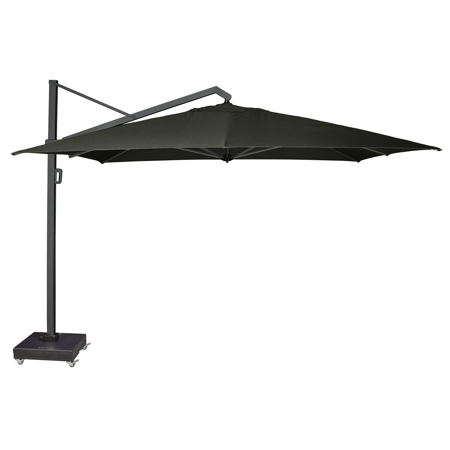 AMPELSCHIRM rechteckig 4 x 3m Icon T¹ Premium 360° kippbar schwarz/anthrazit - Schwarz, Metall (300/400cm) - Platinum