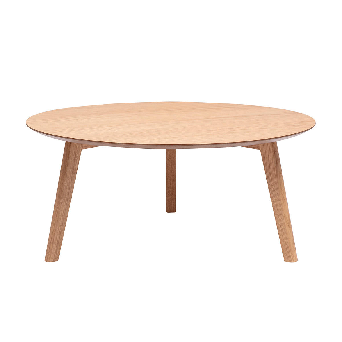 COUCHTISCH rund ORKAD - Eiche Bianco, Holz (90/90/40.5cm) - Miliboo