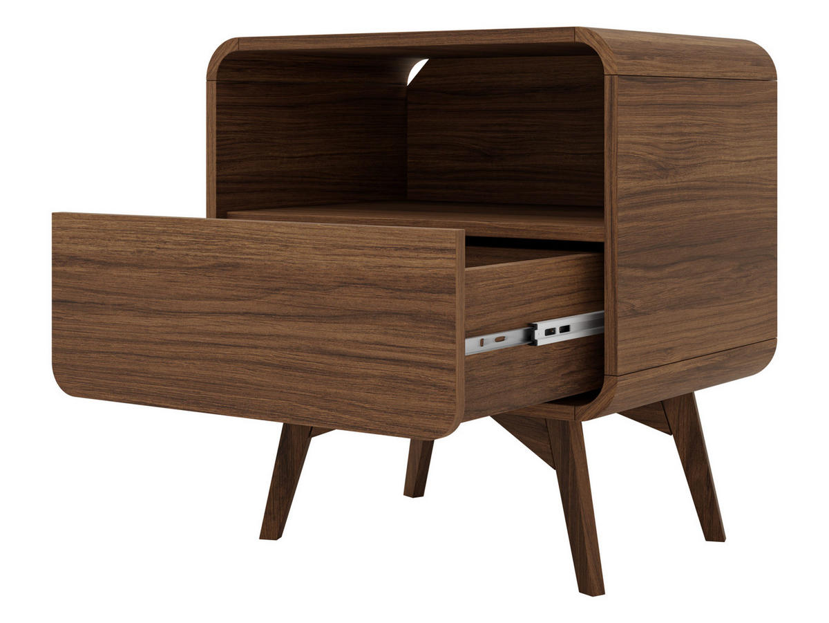 NACHTTISCH Helion S55 - Nussbaumfarben, Holz/Holzwerkstoff (55/59/39cm) - MIRJAN24