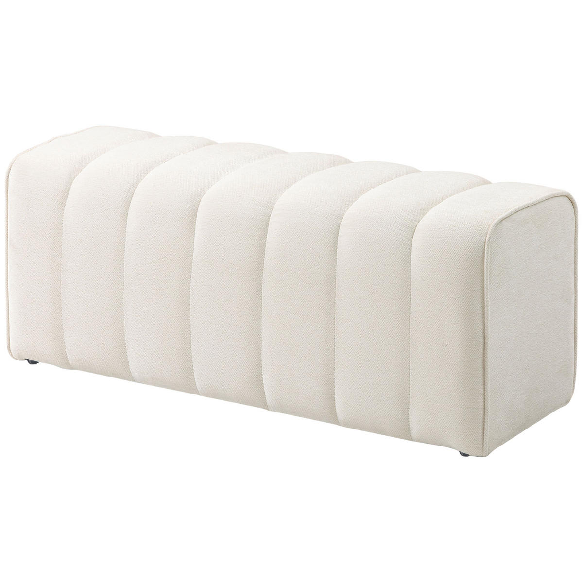 HOCKERBANK DE-12899 gepolstert, Kissensteppung Creme - Creme, Textil (40/44/110cm) - ComfortXL