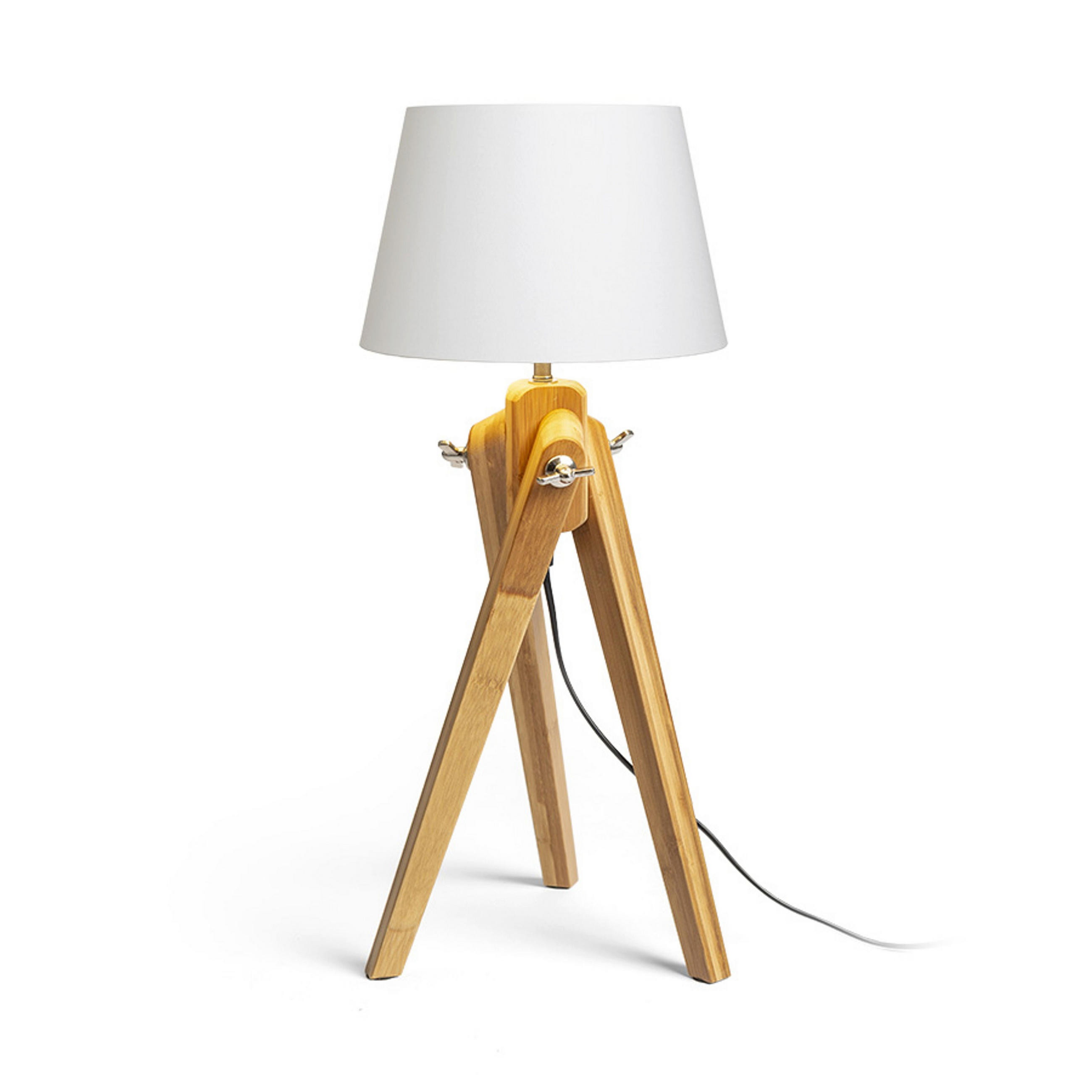 TISCHLEUCHTE AMBITUS/ALVIS 24 Weiß Bambus 11 W - Weiß, Naturmaterialien (24/24/59cm) - Rendl