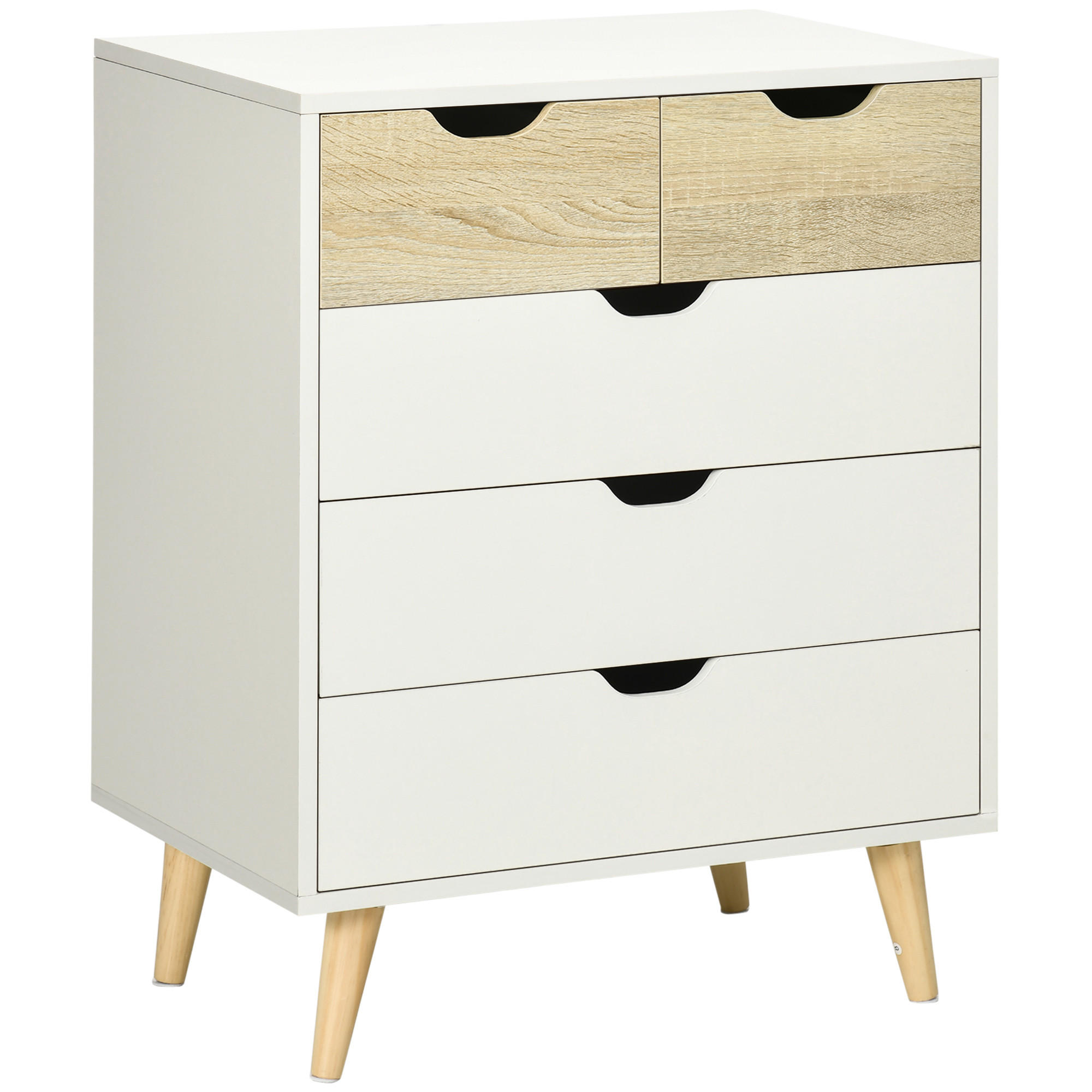 KOMMODE Weiß Eichefarben 60/40/77,5 cm - Weiß, Holzwerkstoff (60/77.5/40cm) - PANGIVO