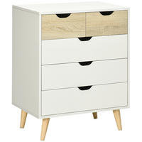 KOMMODE Weiß Eichefarben 60/40/77,5 cm - Weiß, Holzwerkstoff (60/77.5/40cm) - PANGIVO