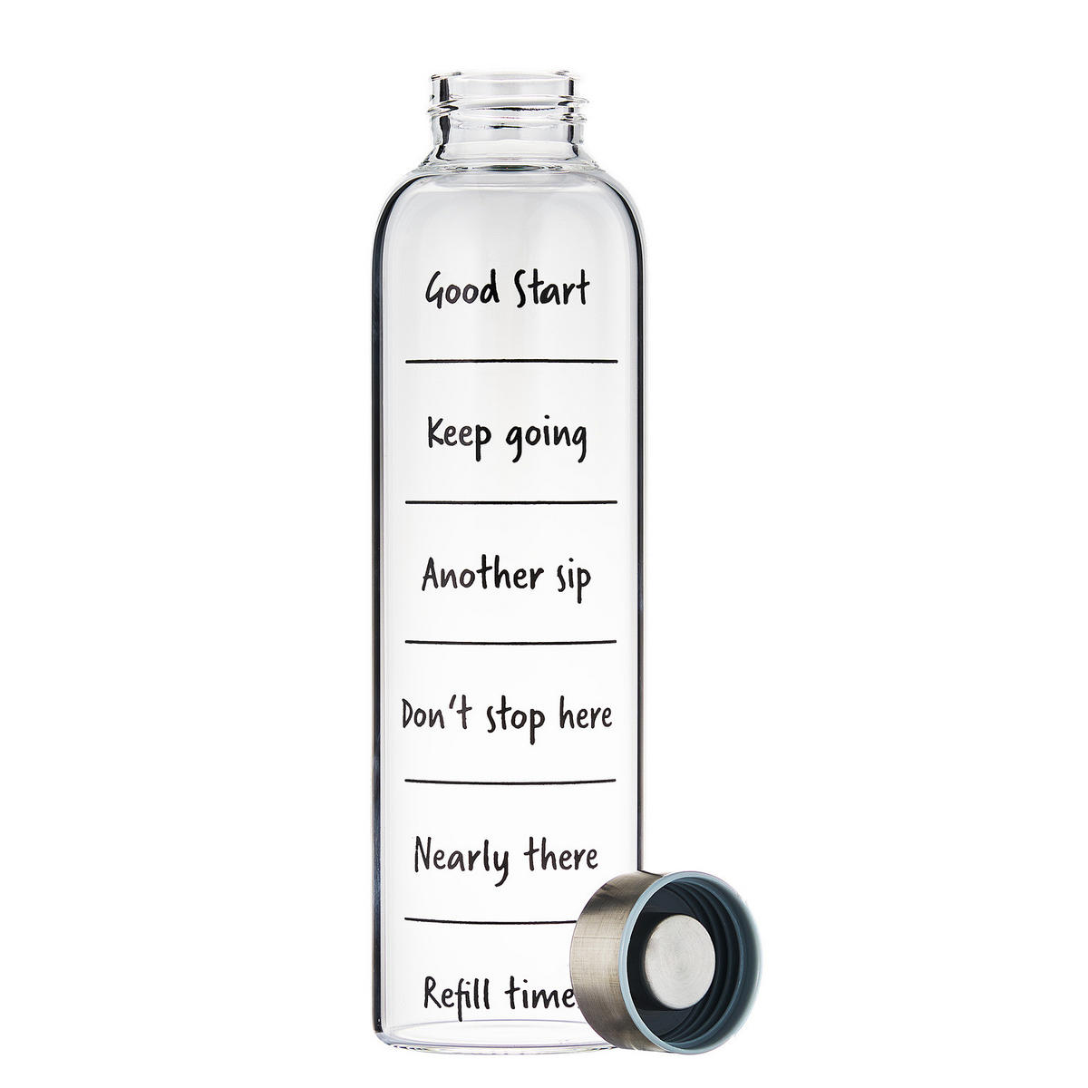 TRINKFLASCHE Favorite Good Start - Transparent, Glas (0.55L) - Butlers