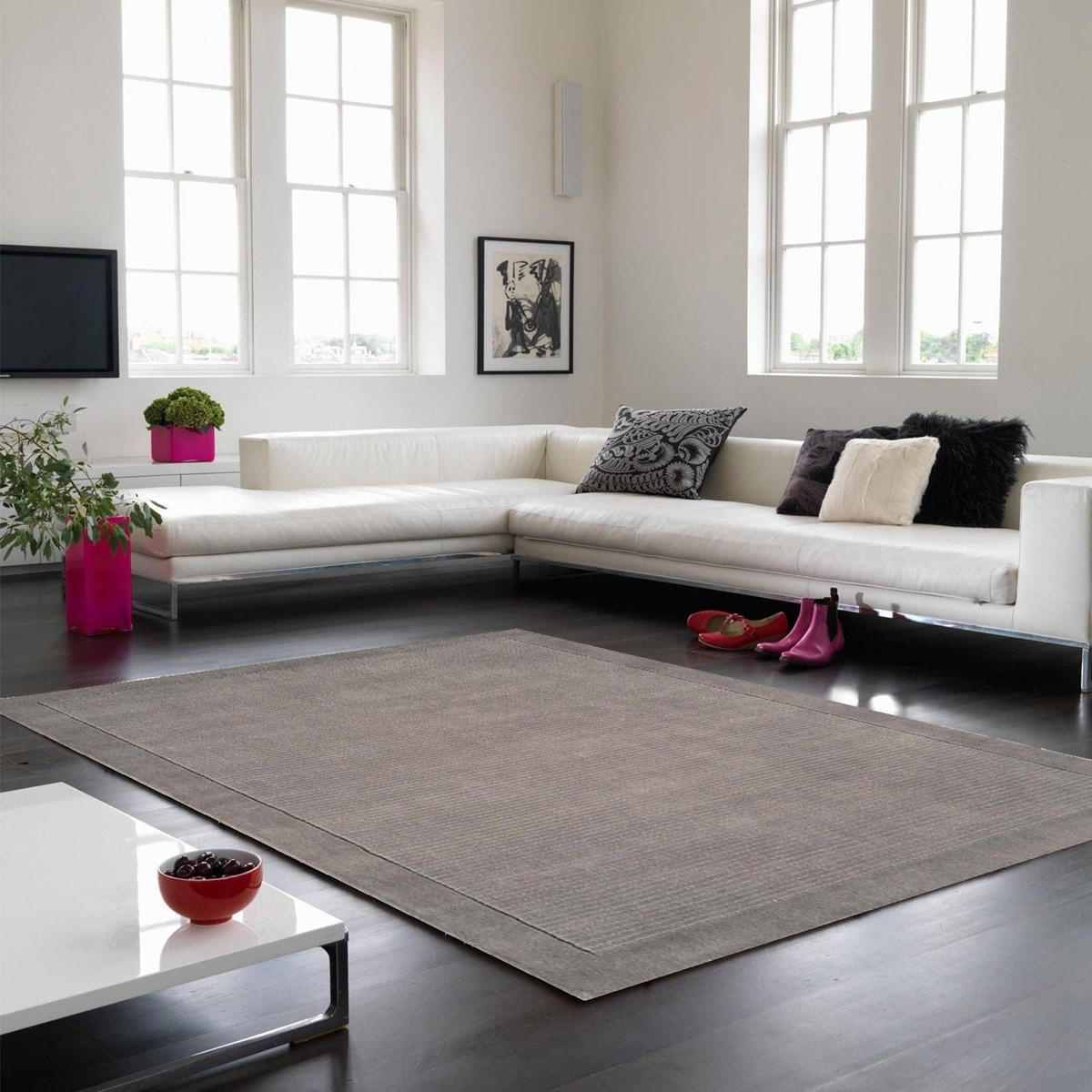 TEPPICH Einfarbiger, getufteter aus reiner Wolle CANDY Grau 60 x 120 cm - Grau, Naturmaterialien (60/120cm) - Novatrend