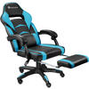 BÜROSTUHL Racing Comodo, Belastbarkeit 120 kg,schwarz/azur - Schwarz/Hellblau, Textil (70/127.5/69cm) - tectake