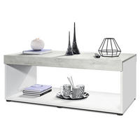 COUCHTISCH Pure Tischplatte und Blenden in Beton Oxid Optik - Hellgrau, Holzwerkstoff (58/104/40.5cm) - Vladon