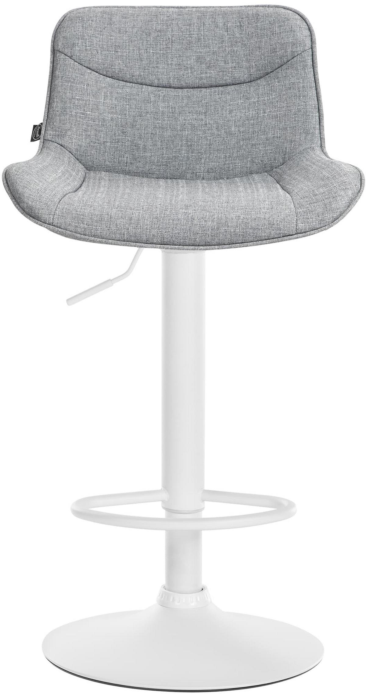BARHOCKER 2er Set Stoff grau - Weiß/Grau, Textil/Metall (49/85/51cm) - CLP