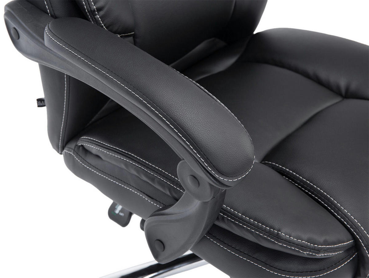 BÜROSTUHL Castan, Schwarz - Schwarz, Textil/Metall (67/124/64cm) - TPFLiving