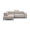 ECKSOFA CHIVAS Freistehend , Schlaffunktion, 278×197×76/98 cm, Stoff - Element, Puderrosa, Linke Seite - Hellrosa/Schwarz, Holz/Textil (278/197cm) - DomoHome