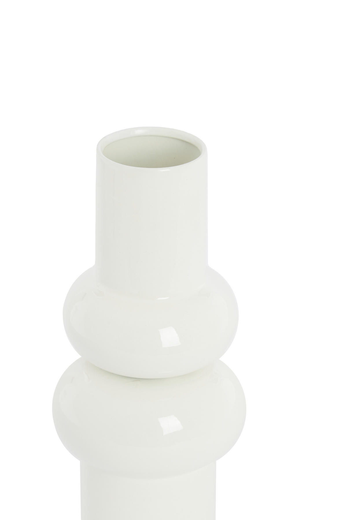 VAZE Irissa Weiß 15/15/36 cm - Weiß, Metall (36cm) - Light & Living