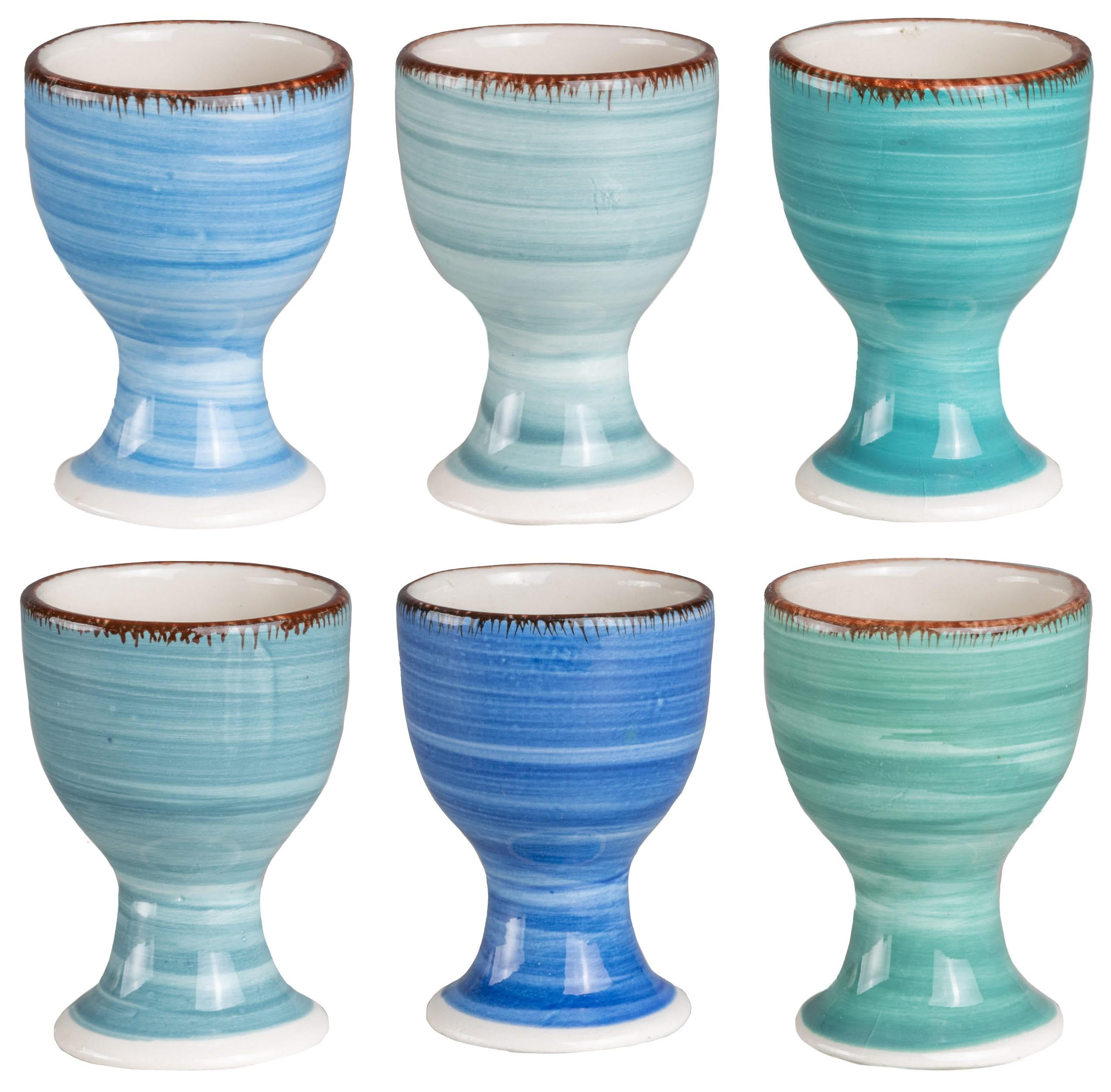 EIERBECHER Delice Blue - 6 Stück - Blau, Keramik (2/7/1cm) - Cookinglife