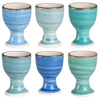 EIERBECHER Delice Blue - 6 Stück - Blau, Keramik (2/7/1cm) - Cookinglife