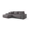 ECKSOFA MONA mit Schlaffunktion ARAGON 93 Links - Grau, Textil (280/185cm) - Bedante
