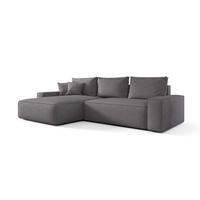 ECKSOFA MONA mit Schlaffunktion ARAGON 93 Links - Grau, Textil (280/185cm) - Bedante
