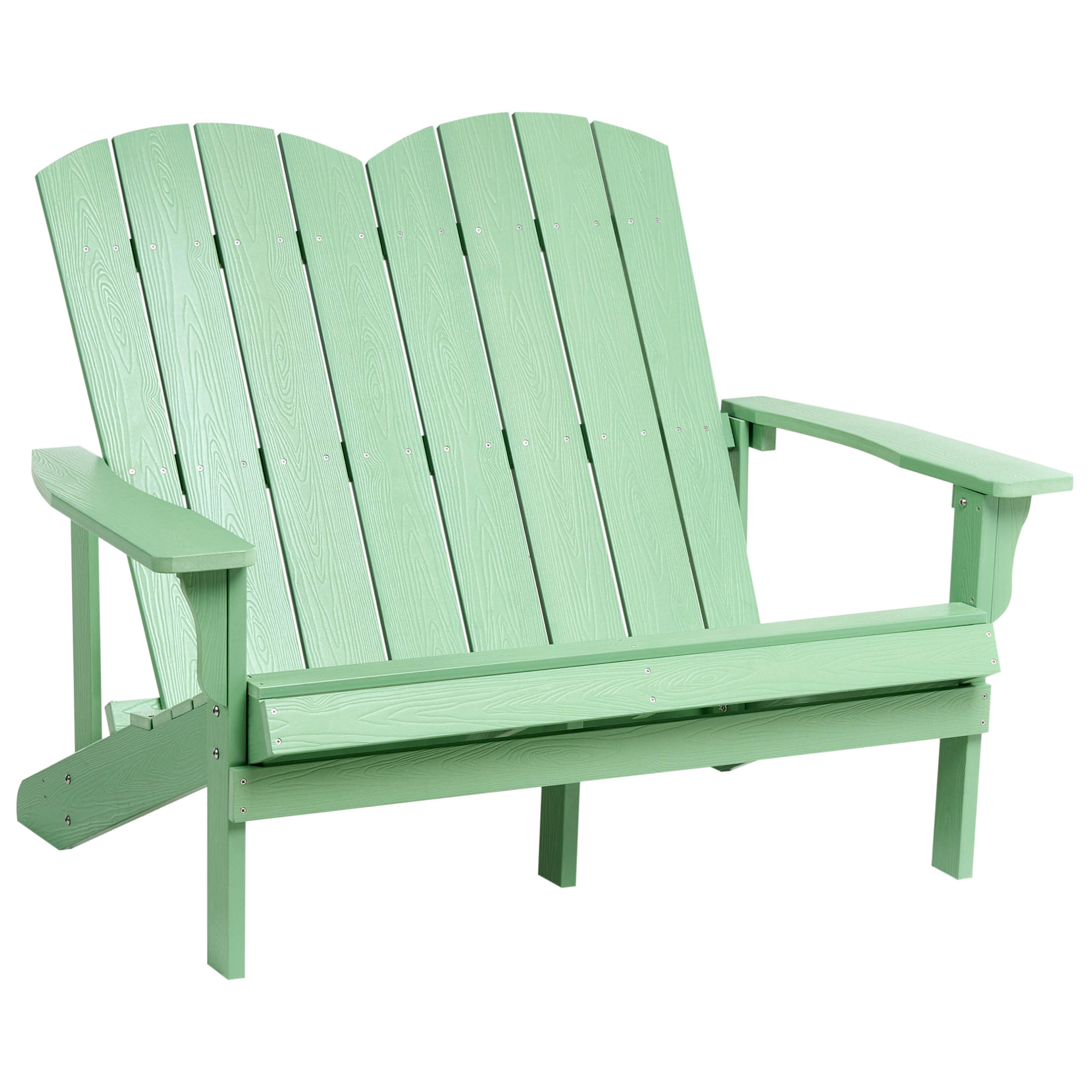 GARTENBANK Adirondack 125 cm Hellgrün - Hellgrün, Kunststoff (125/91/73cm) - Beliani