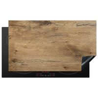 HERDABDECKPLATTE Holz - Braun - Holzoptik 89x51 cm - Eichefarben, Kunststoff (89.6/0.2/51.6cm) - MuchoWow