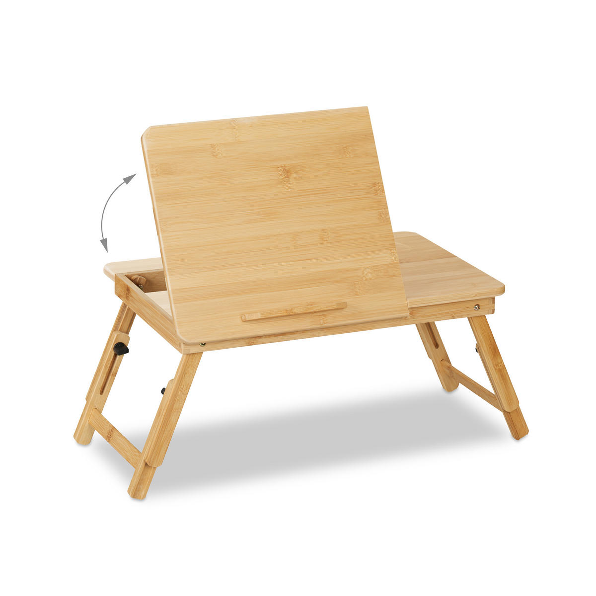 LAPTOPTISCH Natur Bambus klappbar höhenverstellbar - Hellbraun, Holz/Kunststoff (30/61/49cm) - Relaxdays