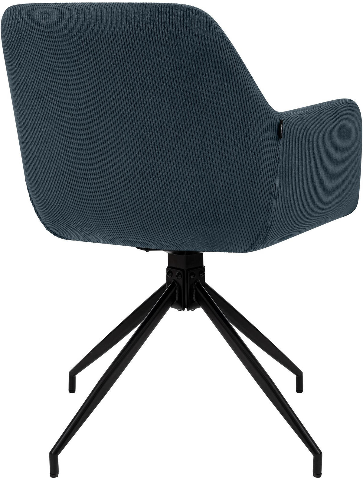 ESSZIMMERSTUHL Cord Dunkelblau - Schwarz/Dunkelblau, Textil/Metall (58/85/60cm) - CLP